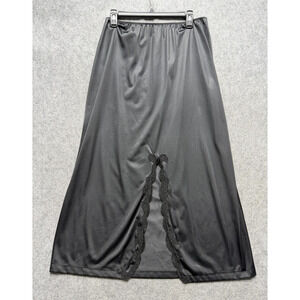 Vintage Sears Half Slip Womens XL Black Nylon Anti-Cling Lace Formal Length
